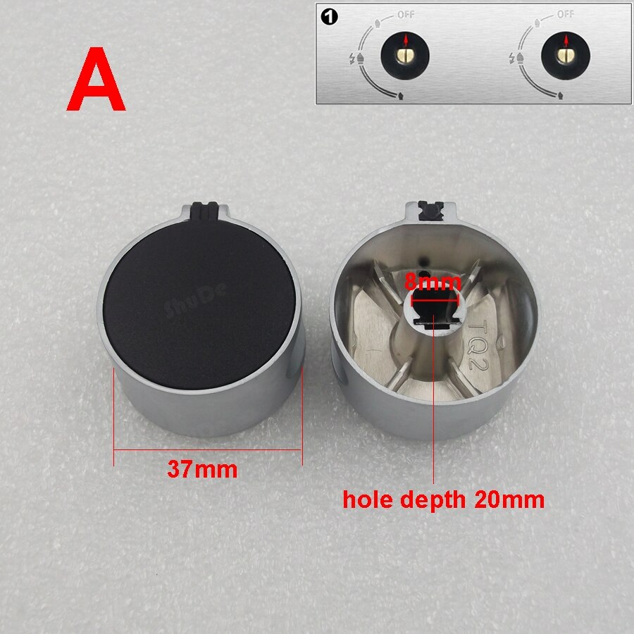 Bouton de poêle intégré, interrupteur de cuisinière à gaz, accessoires de cuisinière à gaz, bouton en métal, 4 pièces 8mm: A