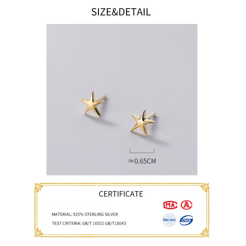 La Monada minimalistyczne kolczyki sztyfty ze srebra wysokiej próza pomocą kobiety gwiazda rozgwiazda grzywny w 925 srebro biżuteria kobieta kolczyki stadnina srebro 925