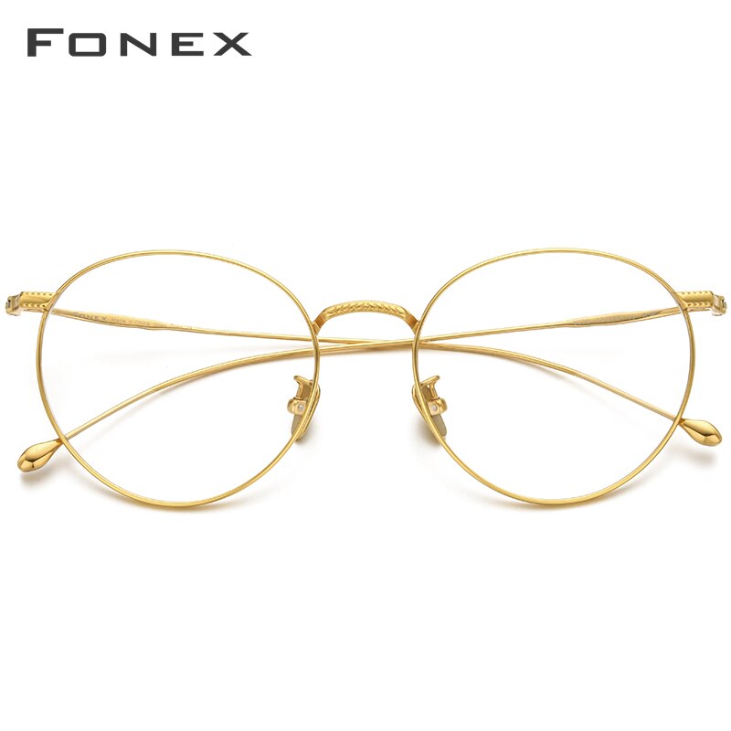 Fonex pure titanium briller mænd vintage runde briller nærsynethed optisk recept mærke briller stel kvinder 8508