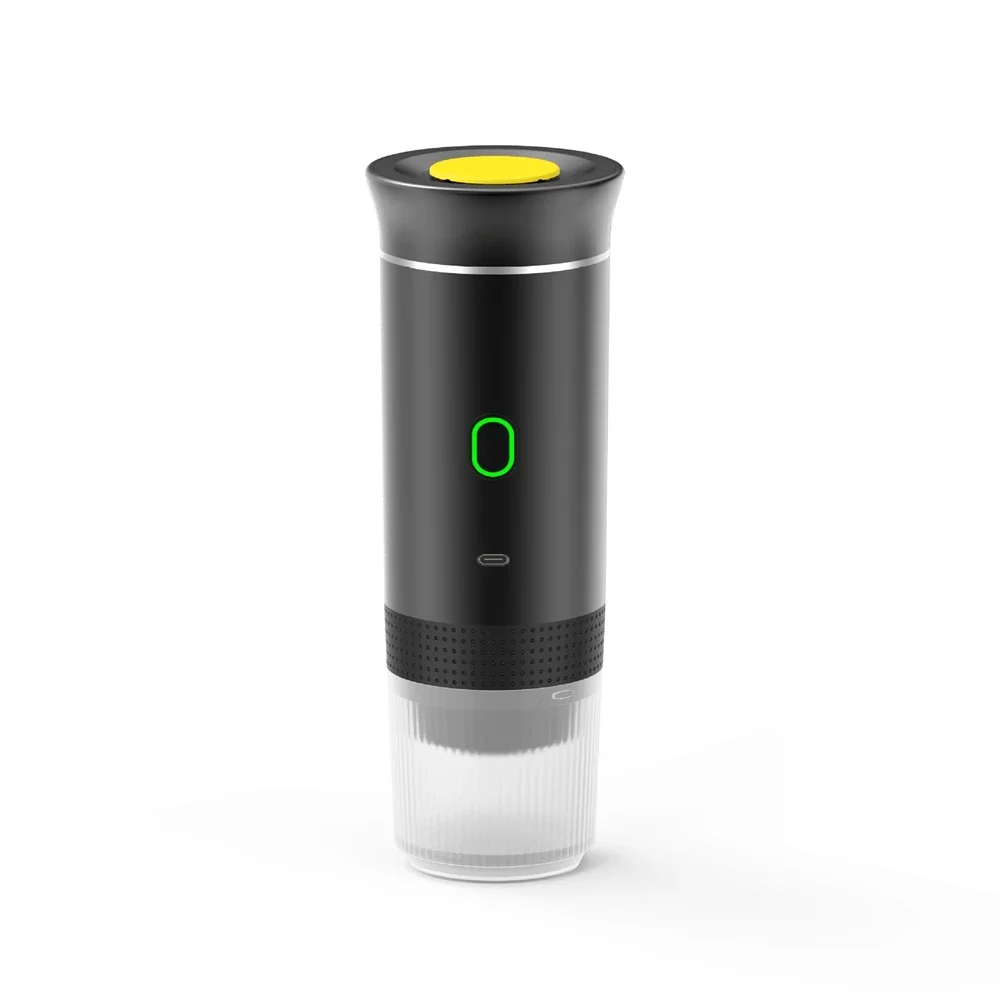 Cafetera Espresso eléctrica inalámbrica portátil para viajes, coche y hogar, cafetera para acampar, cafetera en polvo con cápsulas 3 en 1: Negro