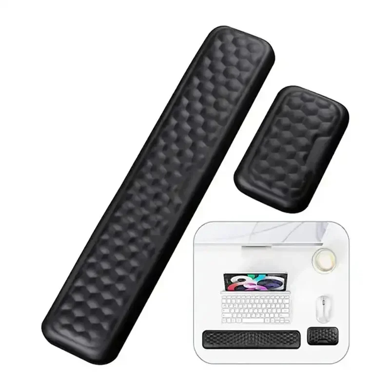Tastatur-Pad-Set, Memory-Schaum, für Büro, Computer, Laptop, einfaches Tippen, Schmerzlinderung, Tastatur, Handgelenkauflage, Mauspad, Computer-Mauspad