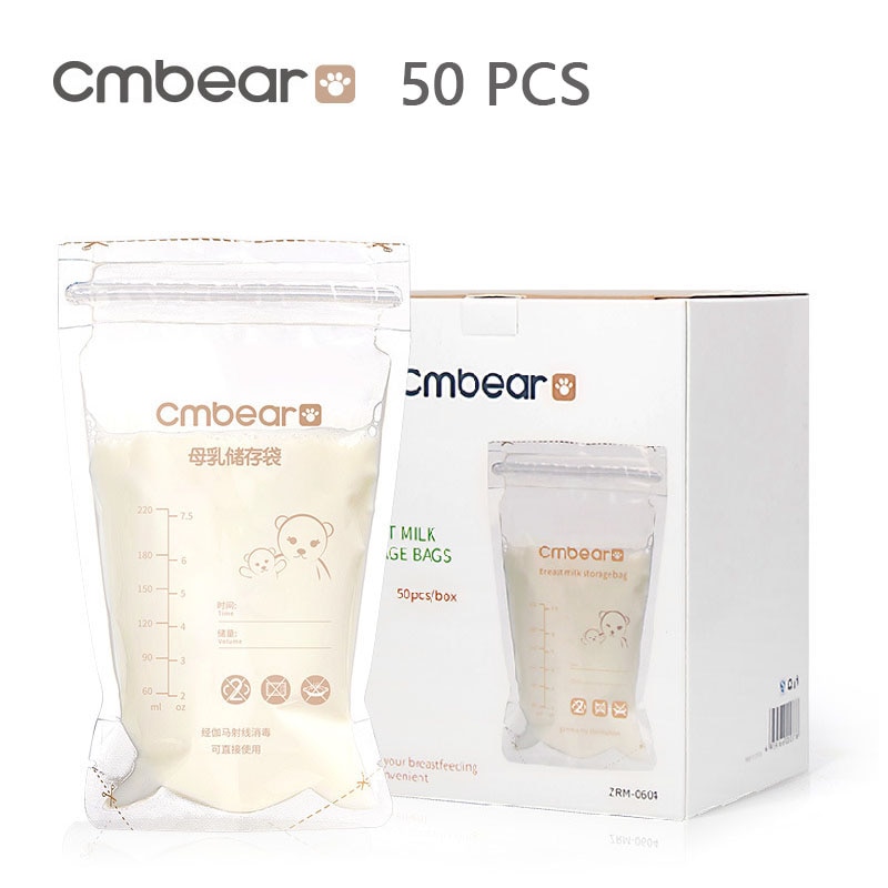 Cmbear 50 Stuks 220Ml Melk Vriezer Zakken Moeder Melk Babyvoeding Opslag Moedermelk Opbergtas Baby Veilig Voeden tassen Voeden