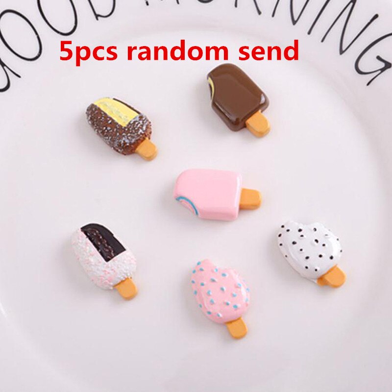 1-5pcs Mini Dollhouse Miniature Pretend Toy Mini Soft Ice Cream Cups Spoon Bar Ice-lolly Simulation Food For Dolls Accessories: 12