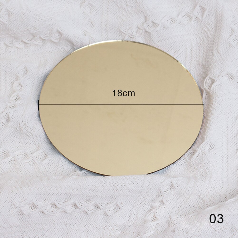 Ins Photo Props Acrylic Mirror Reflection Board Reflector Photography Props Shooting Background Home Ornaments Posing Props: Gold-18cm