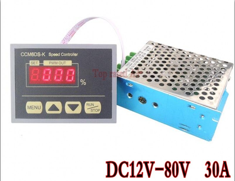 Digitalt display 12v-80v 30a pwm dc motorhastighedsregulator variabel hastighedsregulering regulator