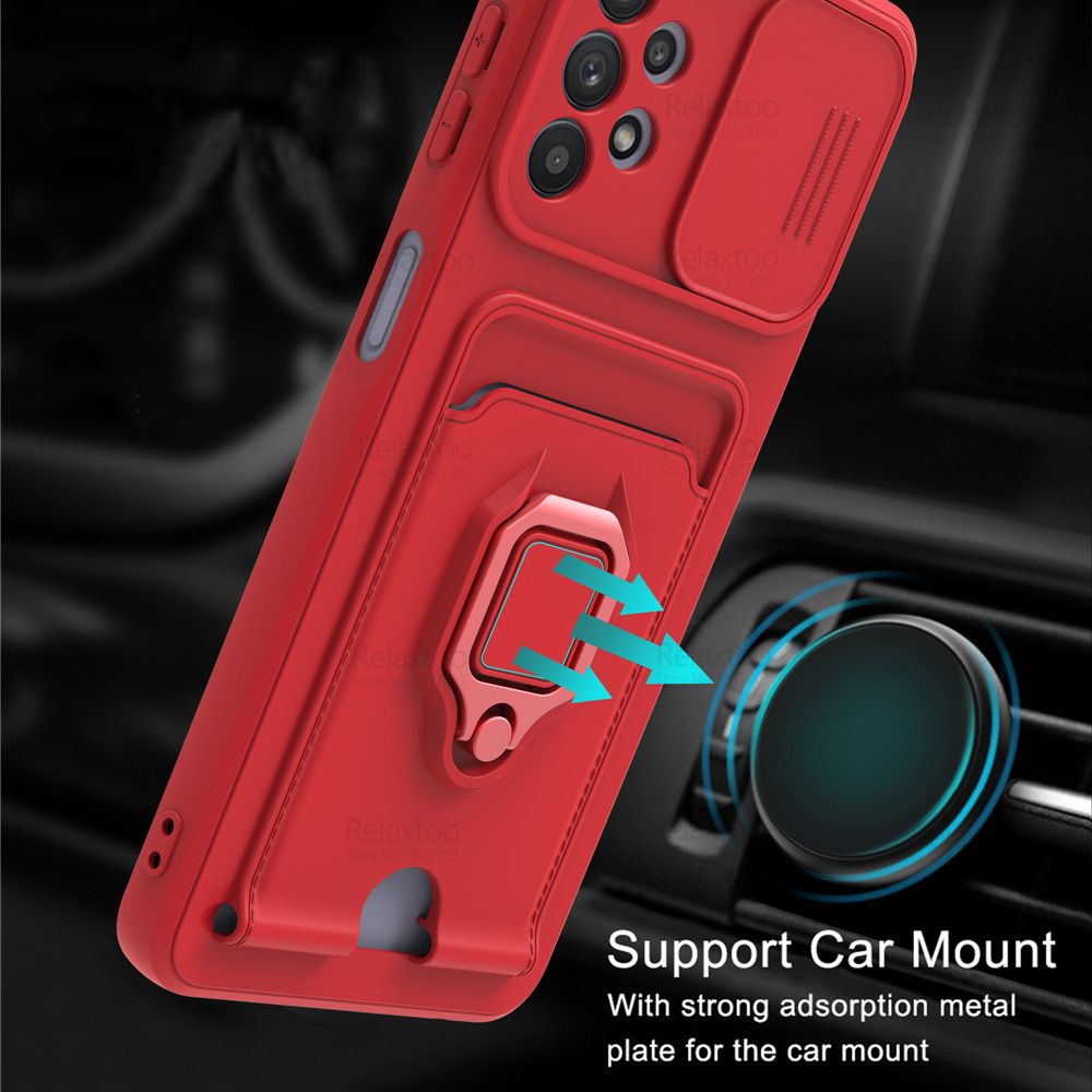 Funda de silicona con soporte magnético para Samsung Galaxy A53 5G, cubierta de silicona Sumsung A 53 SM-A536B , protección de cámara, ranura para tarjeta
