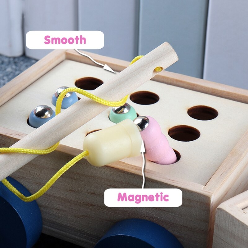 Kinderen Speelgoed Interactieve Houten Speelgoed Magnetische Spelletjes Vissen Speelgoed Vangen Worm Baby Vroege Educatief Speelgoed Voor Kinderen