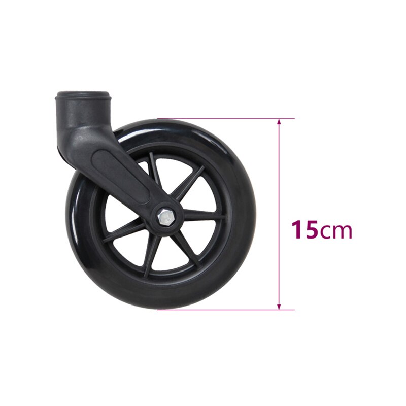 JayCreer 6 Inch ,7 Inch,8 Inch Wheel Replacement With Fork For Wheelchairs, Rollators, Walkers And More: Black-6 Inch