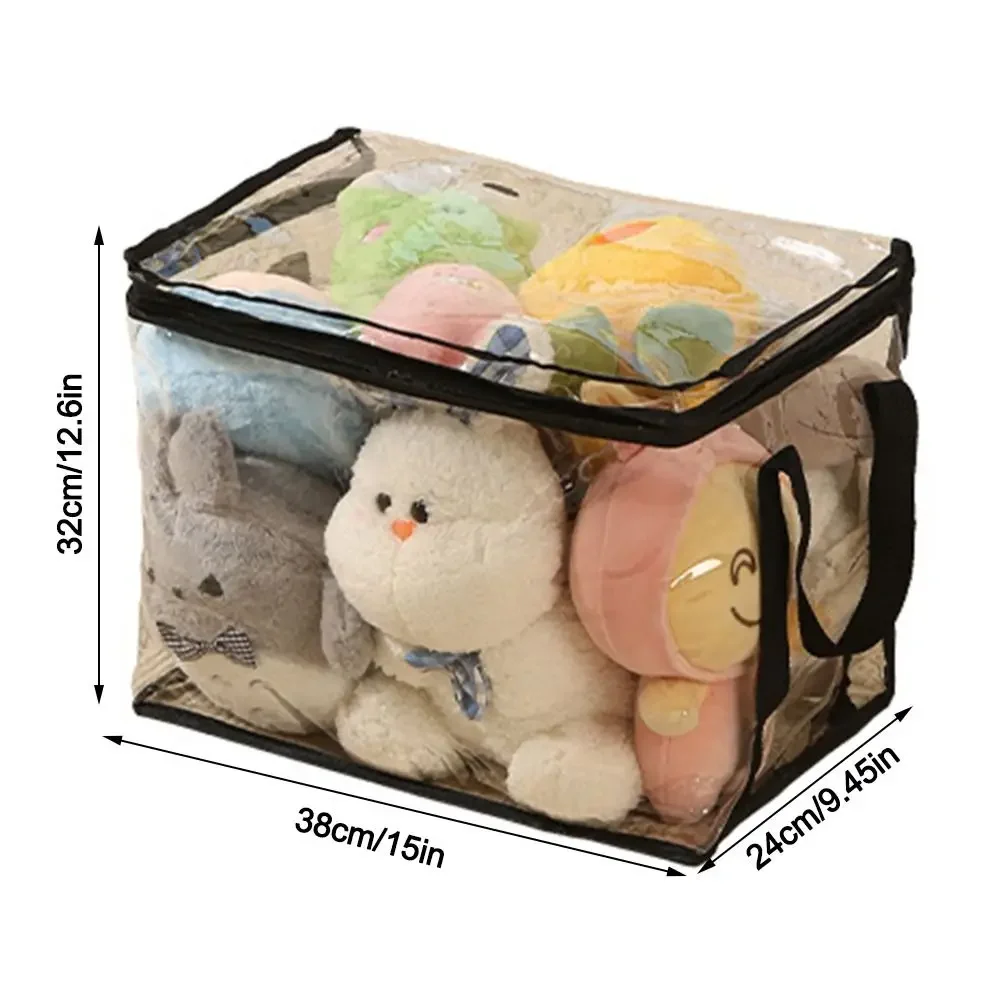 Caja de almacenamiento de juguetes impermeable de PVC, bolsa plegable multifuncional de gran capacidad, bolsa de almacenamiento transparente impermeable a prueba de polvo para el hogar: Azul