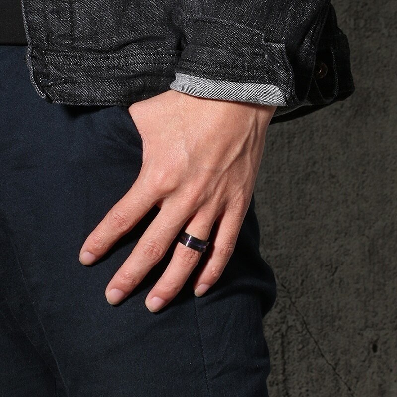 Anel de casal de aço inoxidável anéis coloridos para as mulheres roxo cristal bandas casamento noivado jóias acessórios frete grátis