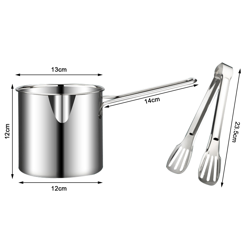Freidora profunda de 1200ML con cesta de colador, olla de cocina portátil, olla de acero inoxidable 304 para freír Tempura, patatas fritas, pollo