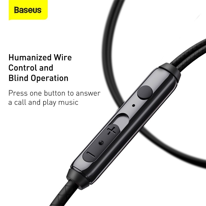 Baseus – écouteurs intra-auriculaires stéréo H19, oreillettes avec fil Jack 3.5mm, avec micro, pour iPhone 6s Xiaomi Samsung