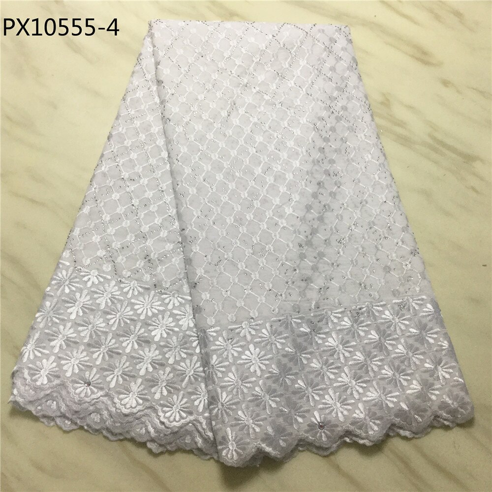 African Women white color swiss voile lace cotton stock fabric: 4