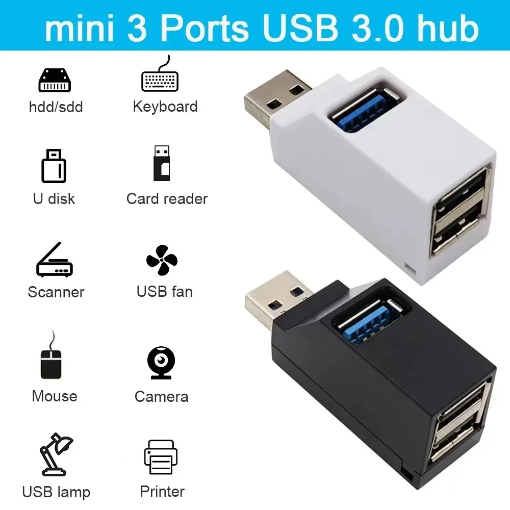 USB 3.0 HUB Extender Rozdzielacz samochodowy Wieloportowe koncentratory USB 2.0 Laptop Biuro Wielofunkcyjne czytanie dysków USB Adapter ładowania