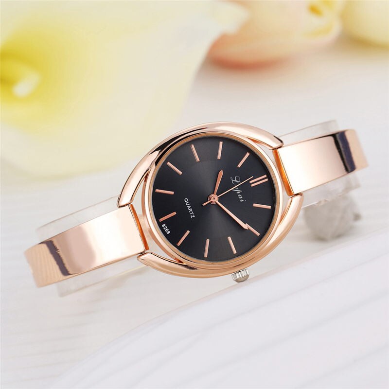 1 Pc Luxe Rose Gold Vrouwen Jurk Armband Horloges Mode Jurk Horloge Dames Quartz Sport Rose Gold Horloge Klokken