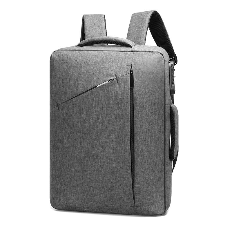 Rucksack Männer Rucksack Wasserdichte Nylon Laptop Rucksack Mochilas Männlichen Rucksack Passwort sperren Multifunktions Tornister: grau