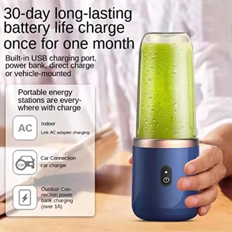 2Cup Electric Fruit Juicer Blender Juice Mixer Wireless Portable Household USB Charging 6 Blade With Cup Portable Juice Juicer