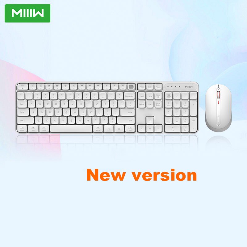 Youpin MIIIW-teclado inalámbrico con ratón, 104 teclas, 2,4 GHz, Compatible con múltiples sistemas, Windows: Keyboard Mouse White