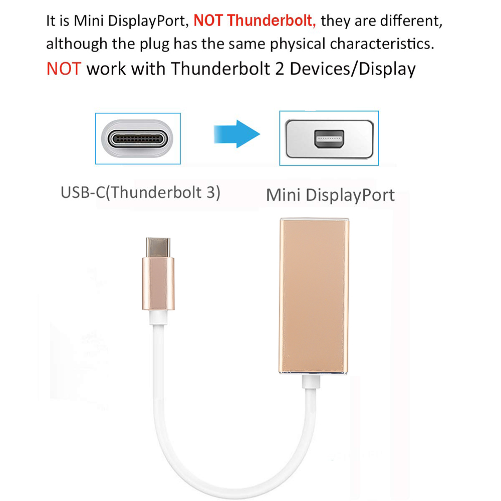 Kebidu 4k usb-c to mini  dp 60hz usb 3,1 c to mini displayport adapter thunderbolt 3 zu mini dp converter for macbook pro