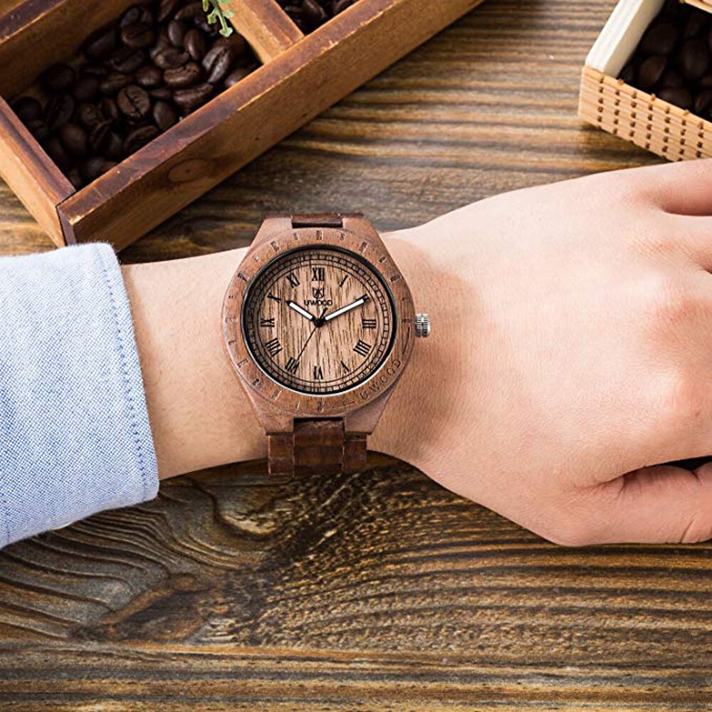 Uwood Eco Friendly Sandal Wood Watch Japan Quartz Movement Waterproof Wooden Wrist Watches for Men