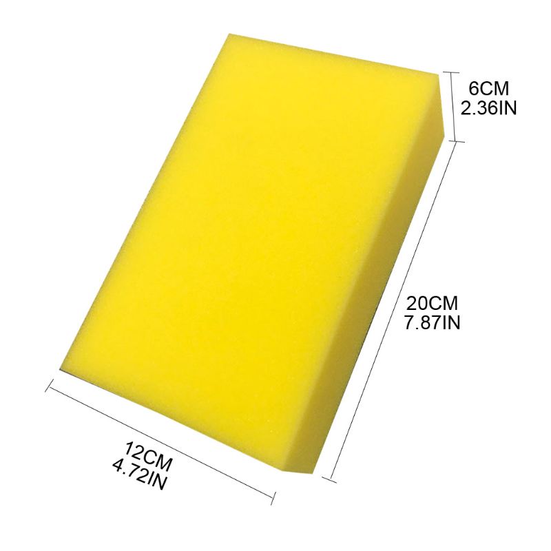 Esponja cuadrada de cera para lavado de coches, accesorio amarillo de gran tamaño, Extra suave, , 5 unidades