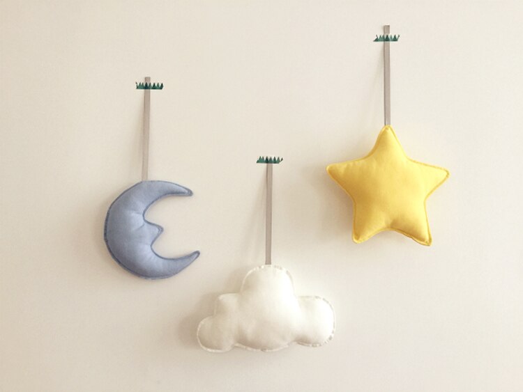 Clouds Hanging Decor Star Moon Baby Tent Mosquito Net Decoration Kids Photography Accessories Baby Room Decorations for Children: 3pcs set