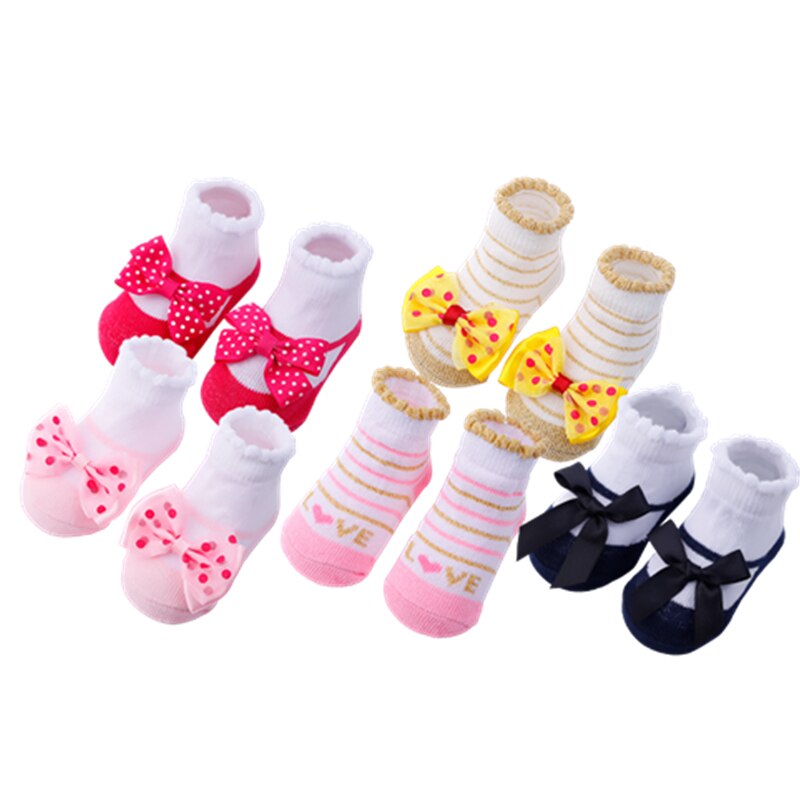 Calcetines de algodón para bebé recién nacido, 5 par/lote, calcetines para bebé y niñas, bonitos calcetines cortos, accesorios de ropa para 0 a 6 meses