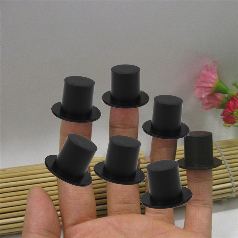 100 pièces Artisanat Mini Chapeau de Clown Décoration De Noël Mignon Bouchon Décoratif En Plastique Chapeau Haut-de-Forme Bricolage MATÉRIEL Taille S (noir)