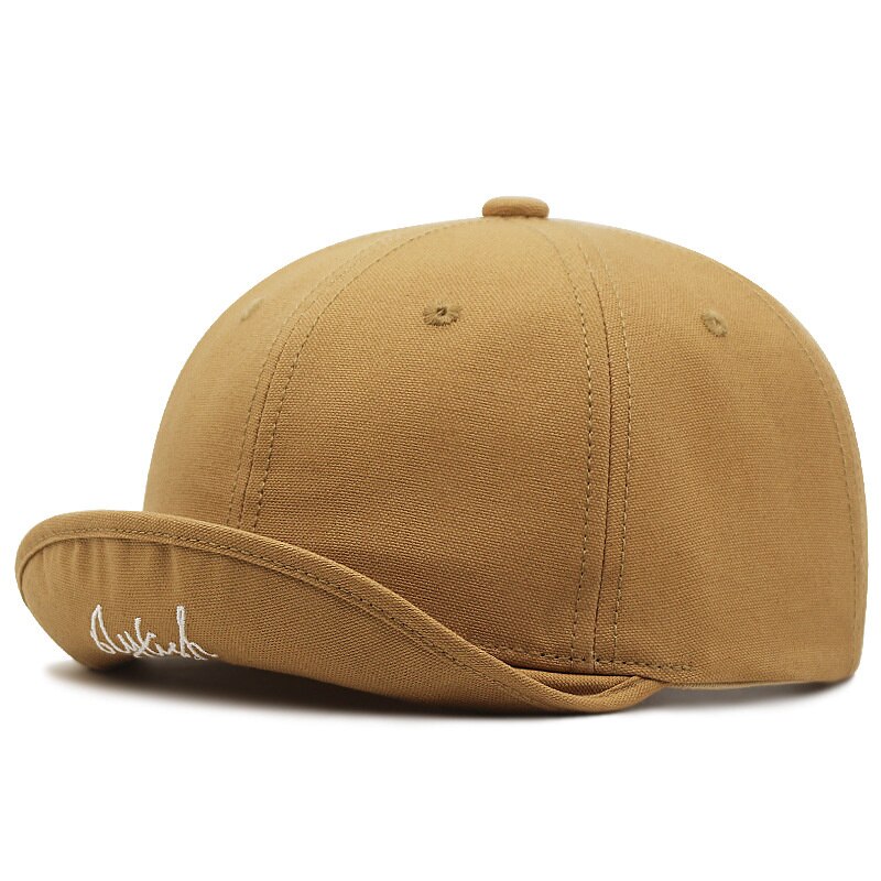 Upturn Brim Soft Cotton Riding Cap Women Sun Caps Big Head Men Oversize Large Baseball Hats 56-60cm 60-65cm: M / Khaki