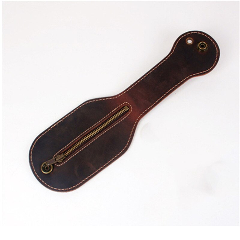 Høj læder lille møntpung mænd bærbar vintage bælte pung til mænd 3 farve: Brun