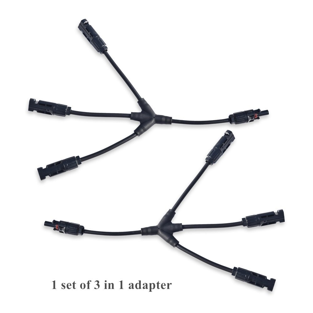 2/3/4 IN 1 connector solar panel cable solar connector 1to 2 1to 3 1 to 4 for solar panel system connecting in parallel: 3 in 1 adapter