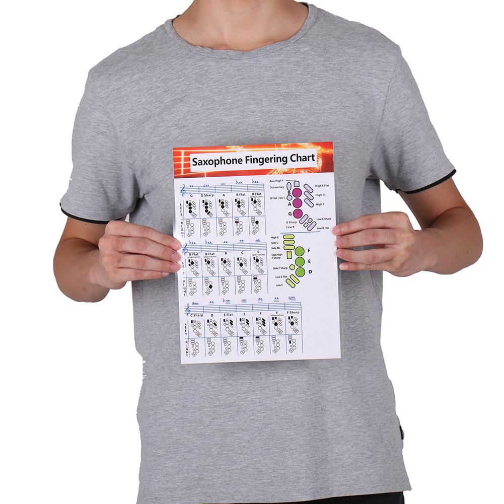 Saxophon Grifftabelle Stabile Beschichtet Papier Musik Akkorde Poster für Lehrer Studenten Liefert