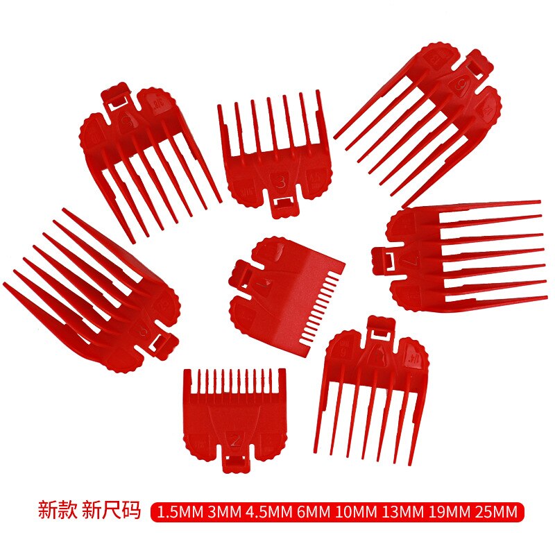 2/8Pcs Hair Clipper Cutting Guide Comb Guards Limit Comb Tools Kit 46x38mm Cutting Head for WAHL 1.5/3/4.5/6/10/13/19/25mm G0704: Red