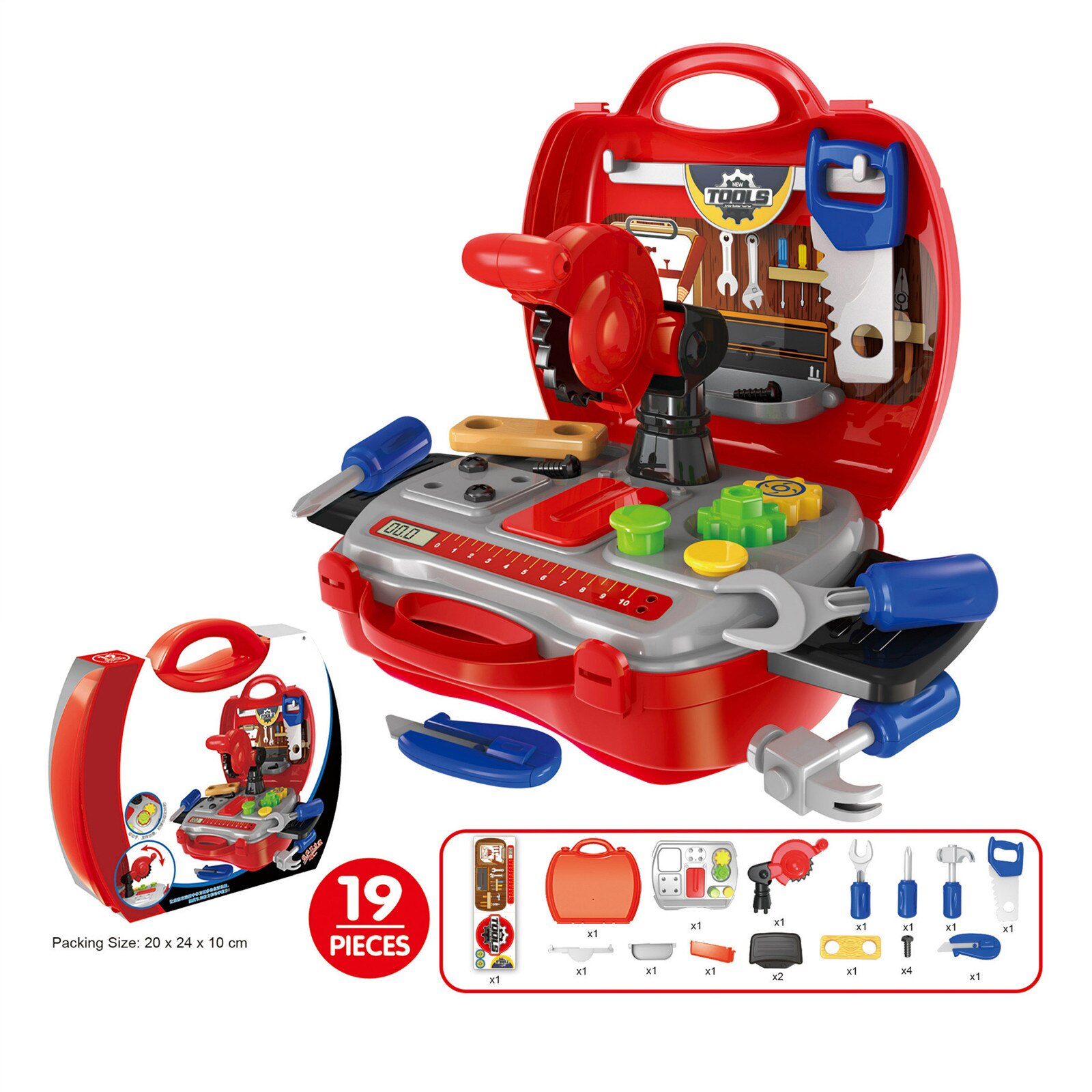 19Pc Mini Familie Set Speelgoed Meubels Speelgoed Mini Familie Pretend Play Set Voor Kids Koffer Kit 16Pcs plezier Klassieke Ouder-kind