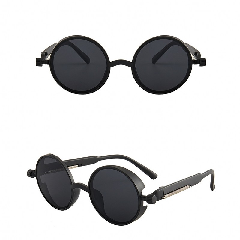 Gafas de sol de para Estilo Steampunk, lentes de sol con montura redonda Retro, clásicas, de colores, estilo gótico Punk, Unisex: 01