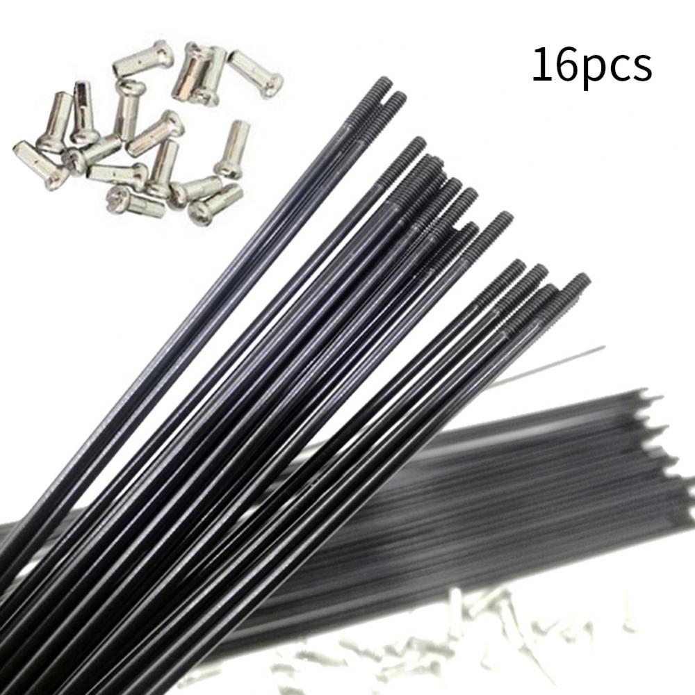 16Pcs bike bicycle high-carbon steel spokes and nipples/251/253/255/257/259/261/263/265/267/269 mm knitting needle
