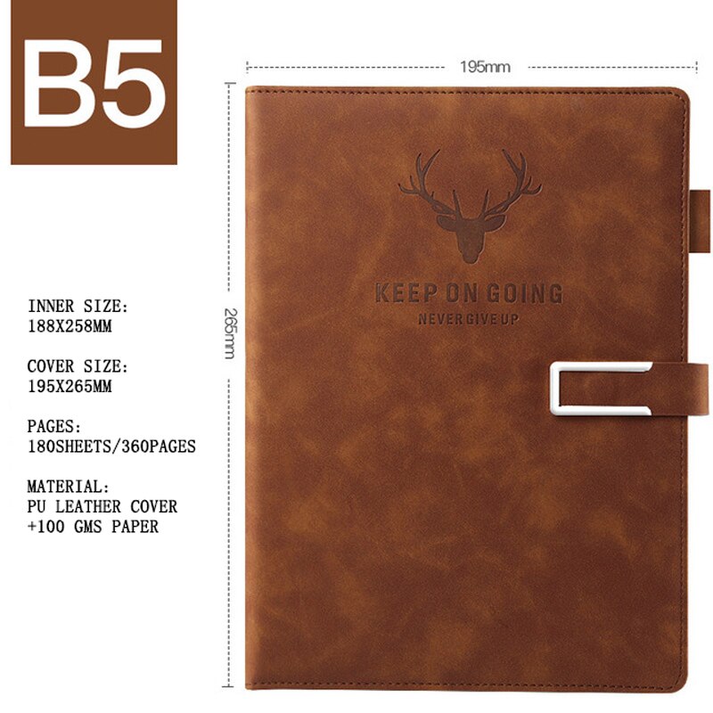 360 Pages Super Thick Wax Sense Leather B5 Journal Notebook Daily Business Office Work Notebooks Notepad Diary School Suppli: D