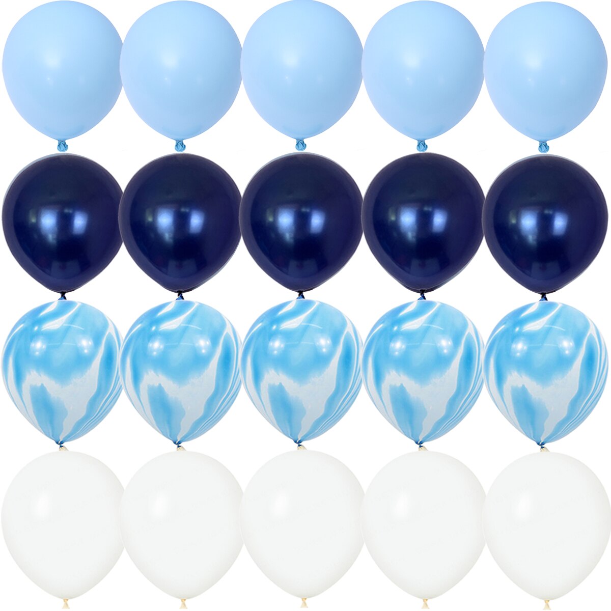 20Pcs Blauwe Agaat Verjaardagsfeestje Ballonnen Baby Douche Metallic Confetti Bruiloft Anniversaire Mariage Globos Decoraties