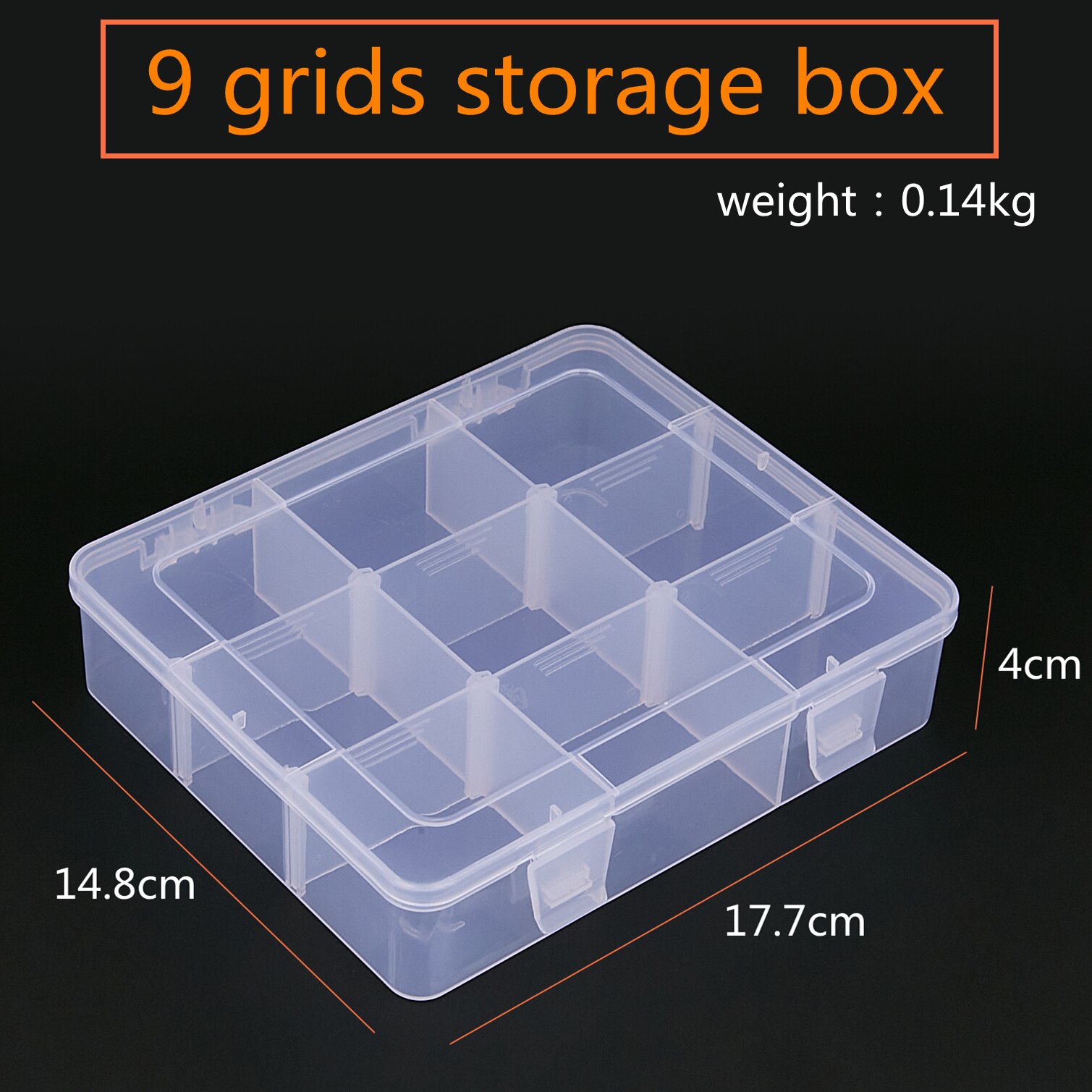 Adjustable Organizer Grids Storage Container Compartment Plastic Storage Box Component Screw Holder Case Display Container: 9 grids storage box