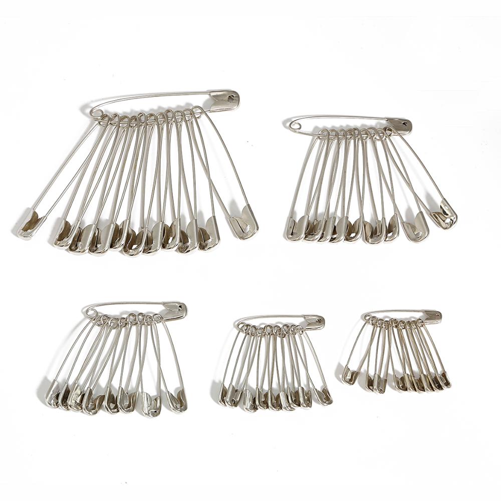 Alfileres de hierro inoxidable de seguridad, herramientas de costura DIY, accesorio, agujas, broche grande/Pequeño, accesorios de ropa, Color plateado/dorado, 50 Uds.