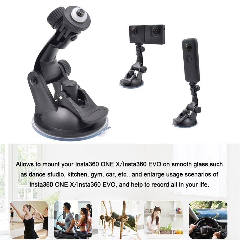 Insta 360 en x/evo tilbehør bilmontering sugekopp til insta 360 reservedeler