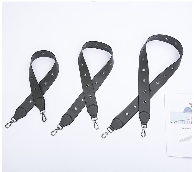 85cm 105cm 125cm pu nahkainen naisten laukut olkahihna tarvikkeet puhdas väri kaikki sopivat kestävä laukku hihna vyö tee itse käsilaukun kahva: Tummanharmaa / 105cm
