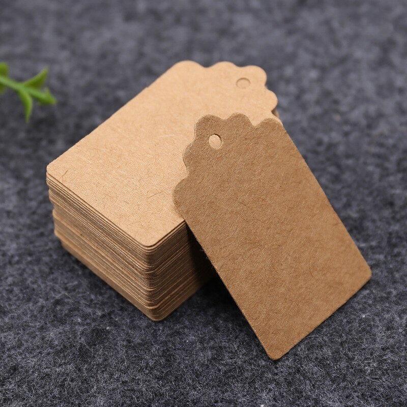 100pcs 5x3cm Handmade Thank You Tags White Kraft Paper Tags Garment Shoes Bags Hang Tag Package Cards Cake Cookie Bags Accessory: 7 blank kraft