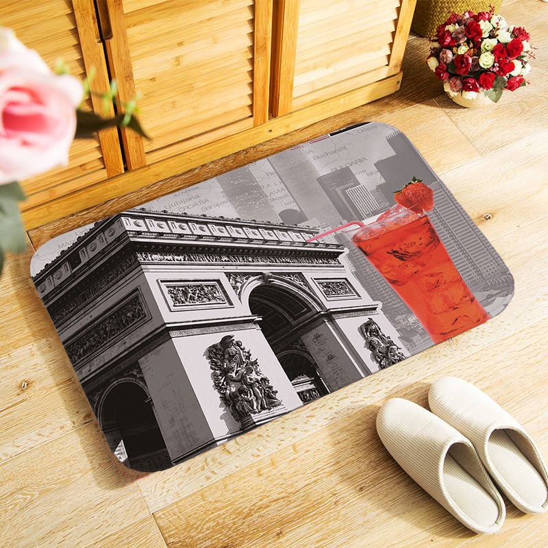 Retro london mobiltelefonboks 40 x 60cm udendørs entré dørmåtte lille område tæppe til soveværelse køkken gang dørmåtte skridsikre dørmåtte: Mu 212