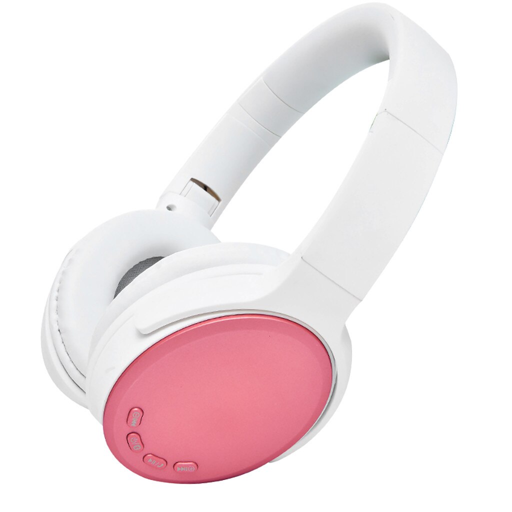 Wireless Bluetooth Headphones Lightweight Bass Headset for Travel Work TV PC Stereo Headset blue gray gold red Earphone: Pink 