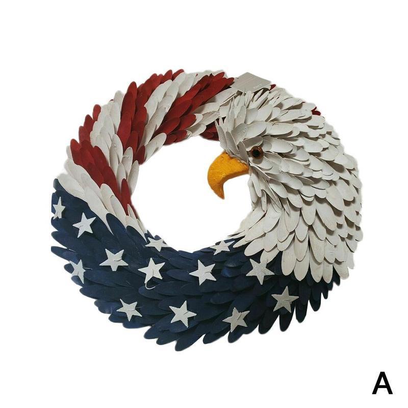 American Eagle Wreath - Patriotic Wreath for Front Door Election Vote President American Eagle Garland: 25CM