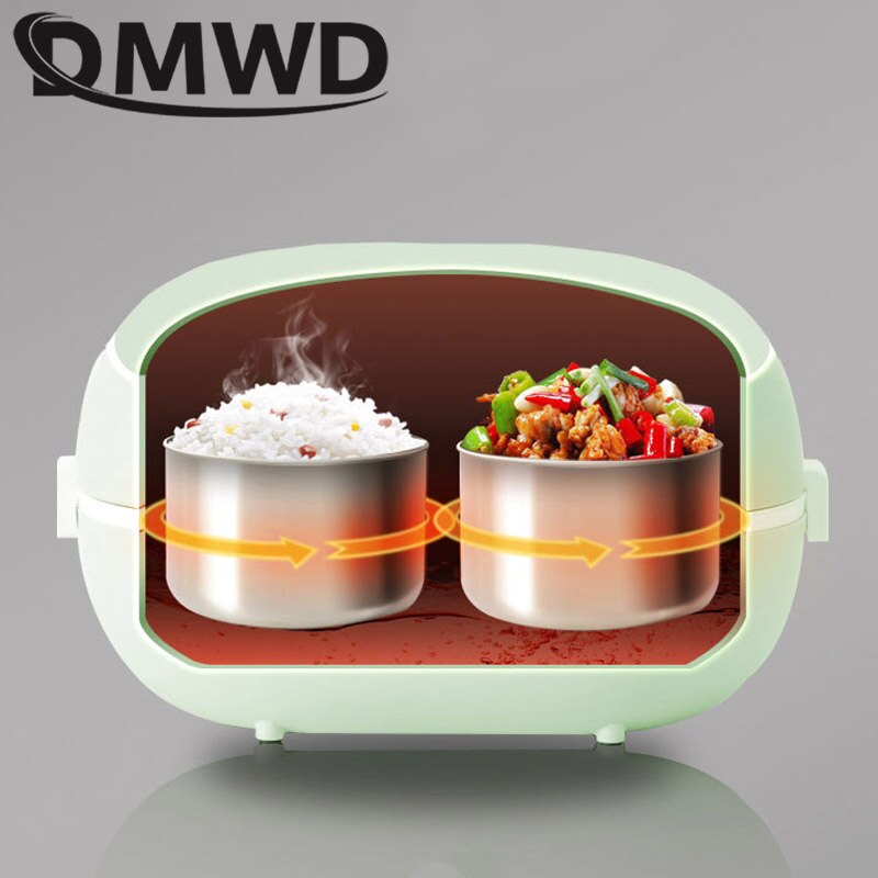 12V-24V/110V/220V Portable Electric Lunch Box Stainless Steel Rice Cooker Home Office Heated Food Warmer Container Meal Thermal