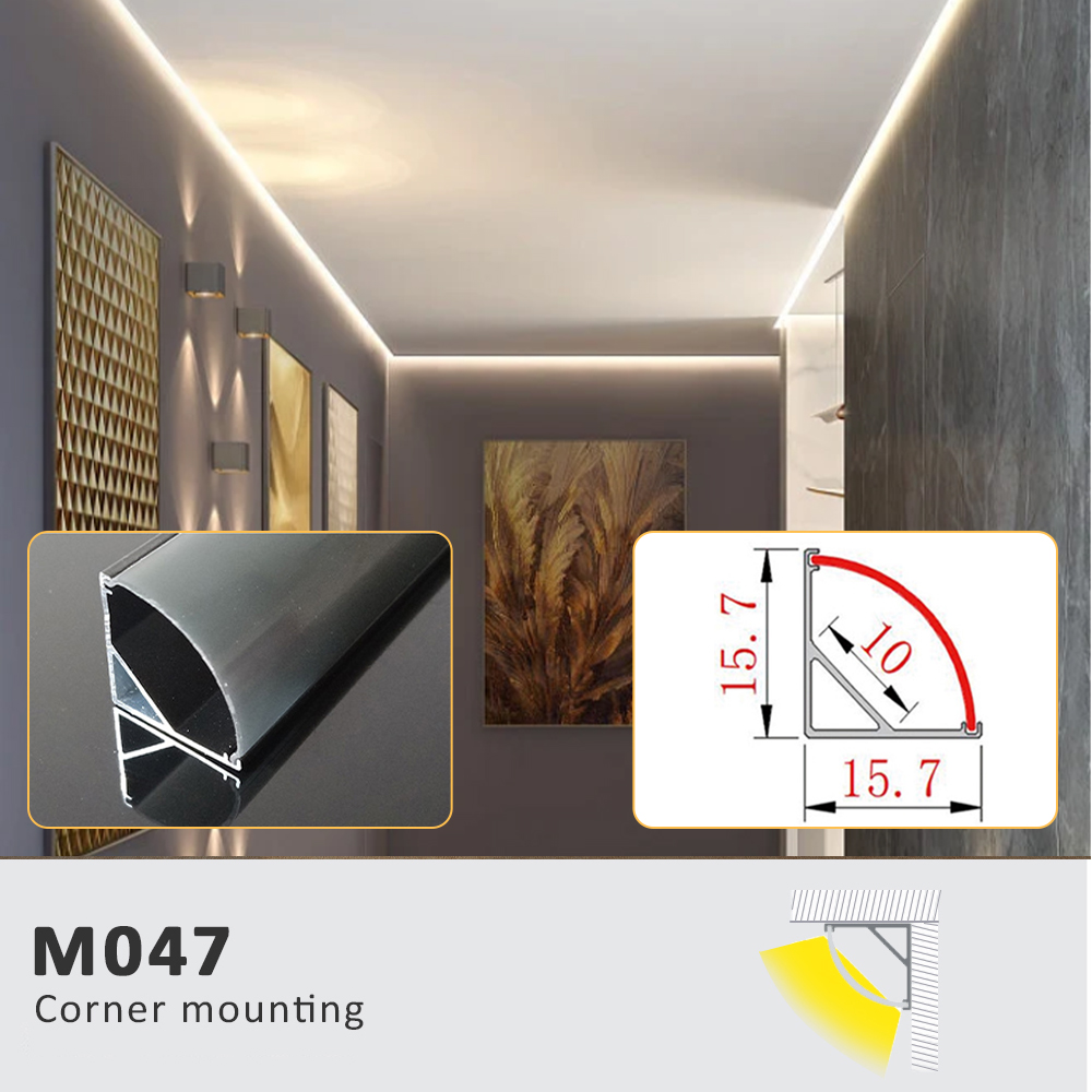 LED Strip Aluminum Profile 50CM Recessed Surface Mounted Aluminium Channel with Diffuser PC Cover for 8mm 10mm Linear Lighting