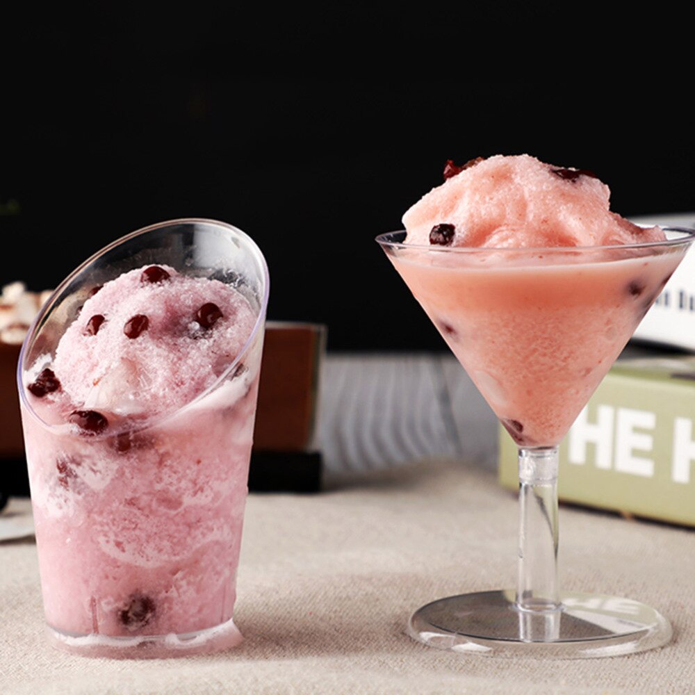 10 sztuk 80ml mini deser kubki eleganckie, jasne, skośne przekąska galaretki pudding mus kubek