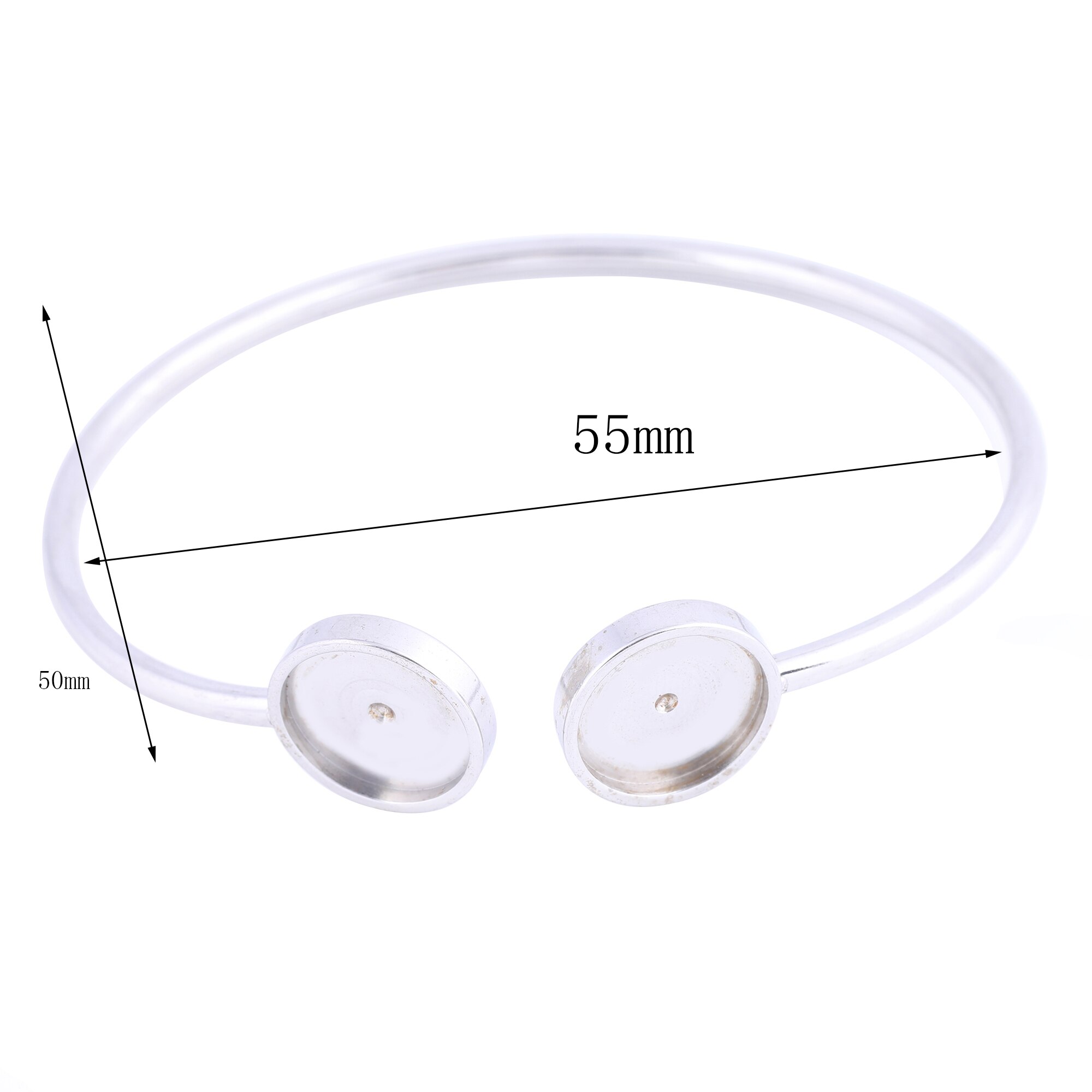 5Pcs Rvs Buigbare Manchet Armband Blanks Fit 12Mm Cabochon Bangle Base Instelling Bezels Diy Sieraden Maken Bevindingen